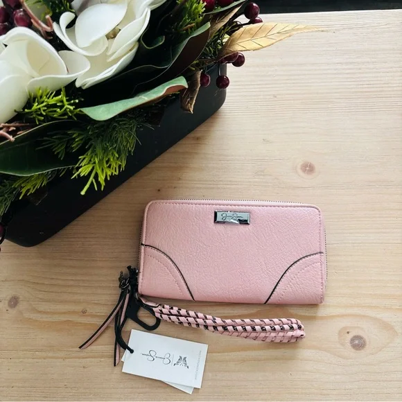 Jessica Simpson Blush Pink Women's Long Zipper Wallet Wristlet JS250009 - Picture 2 of 8